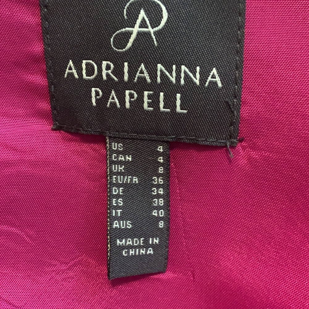 Half Shoulder High Low Fuchsia Evening Gown Size 4 - Picture 10 of 12